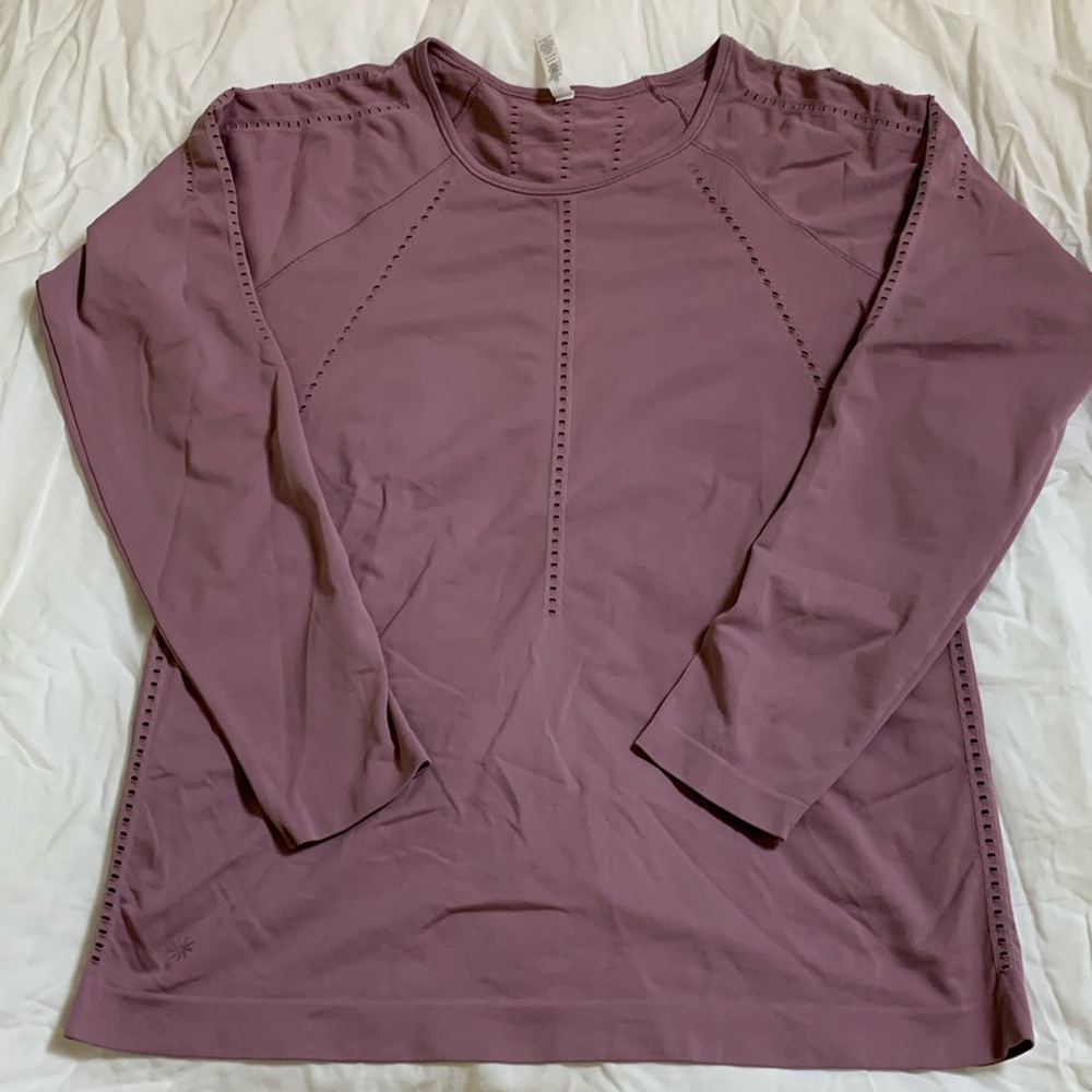 Athleta Mauve Athletic Breathable Sport Workout Long Sleeve Top